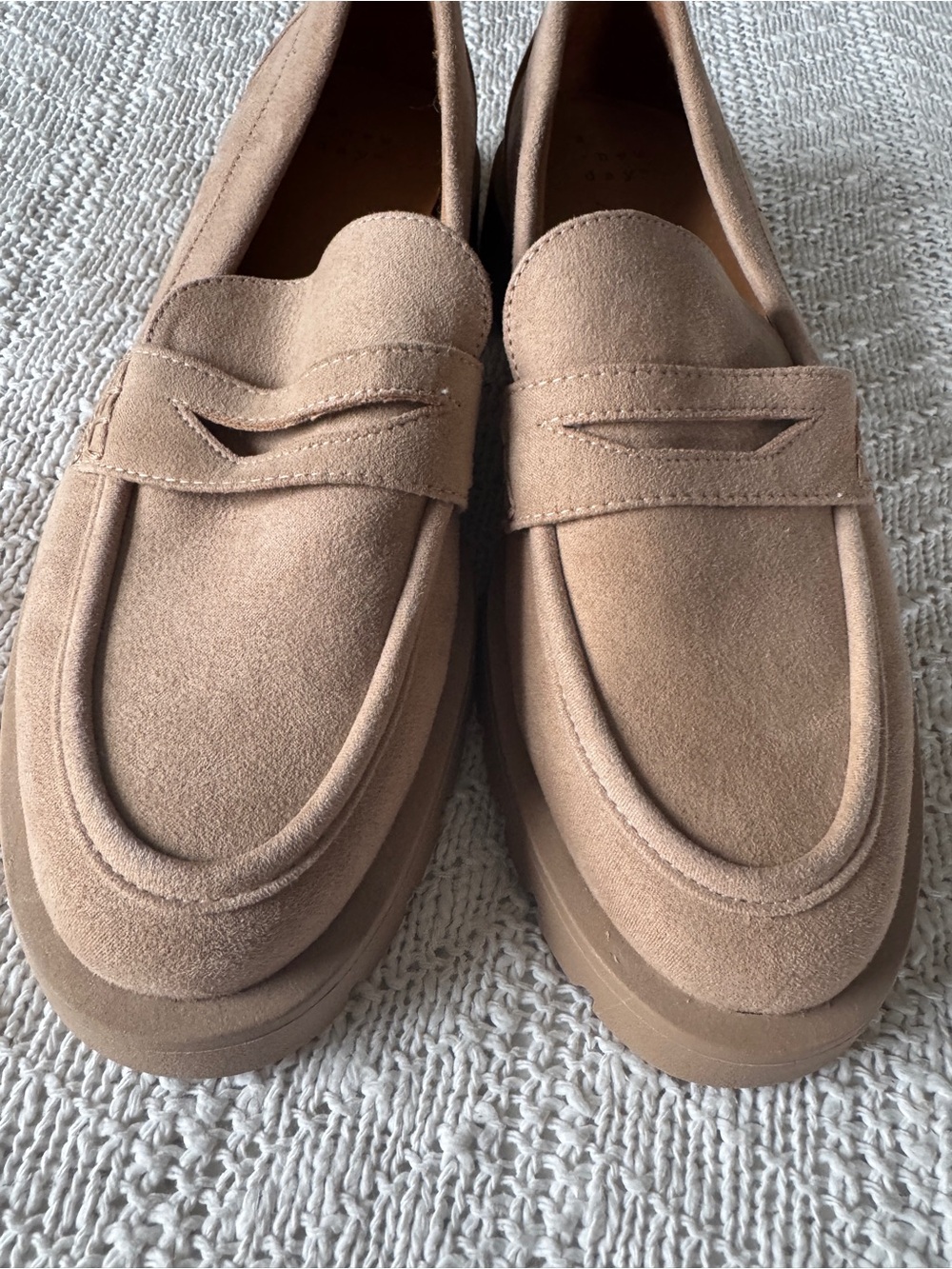 a new day Beige Chunky Lug Sole Loafers 8 NEW without box - Picture 7 of 7